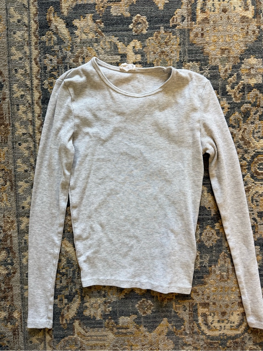 Cotton On Light Gray Long Sleeve Crew Neck Top